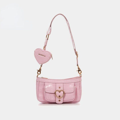 Shoulder Bag Synthetic Leather Crossbody Bag Coin Purse Handbag Wallet 23*12*3CM
