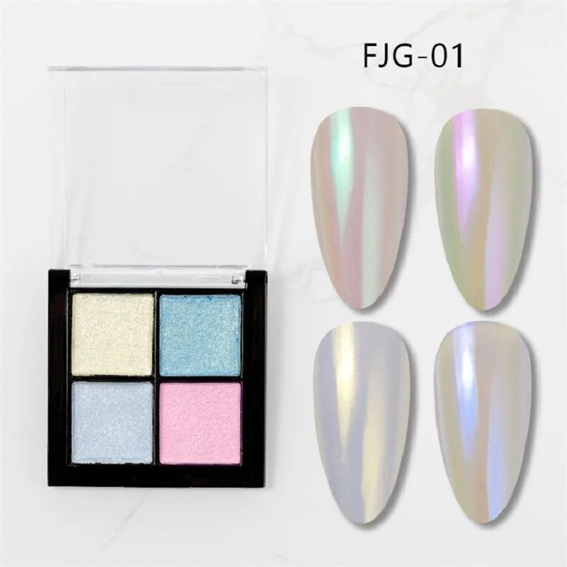 Nail Art Glitters 6 Colors Powder Metallic Laser Holographic Pigment Dust Polish