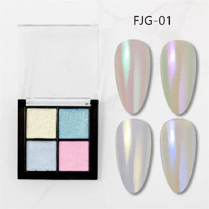 Nail Art Glitters 6 Colors Powder Metallic Laser Holographic Pigment Dust Polish