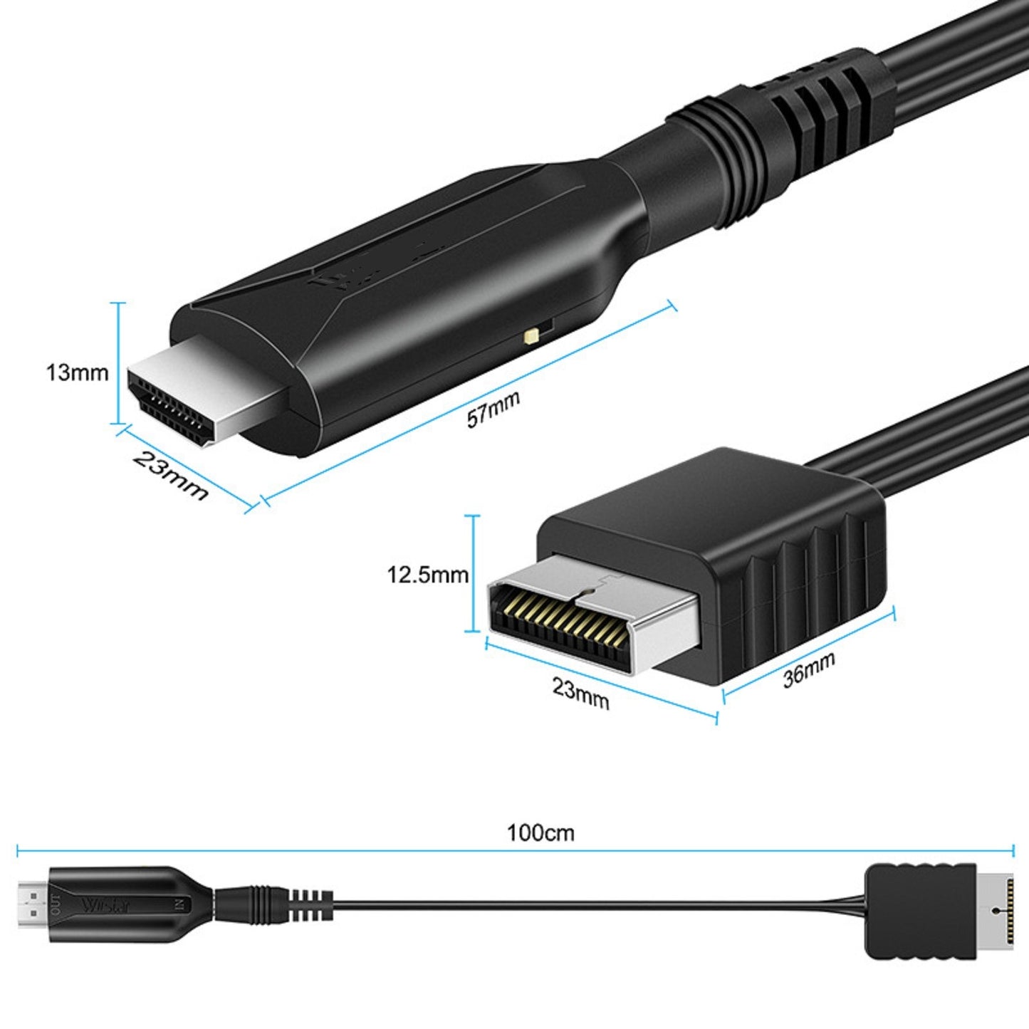 Audio Video 1080P Converter Cable For PS1/For PS2 to HDMI Adapter Game Console