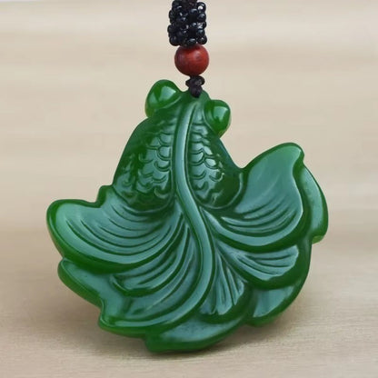 New Natural Jade Red White Hand Carved Goldfish Pendant Jewelry Necklaces