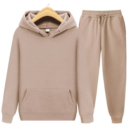 Two Piece Set Women Tracksuit Sportwear Pants Suit Men Autumn Winter Sweatpants