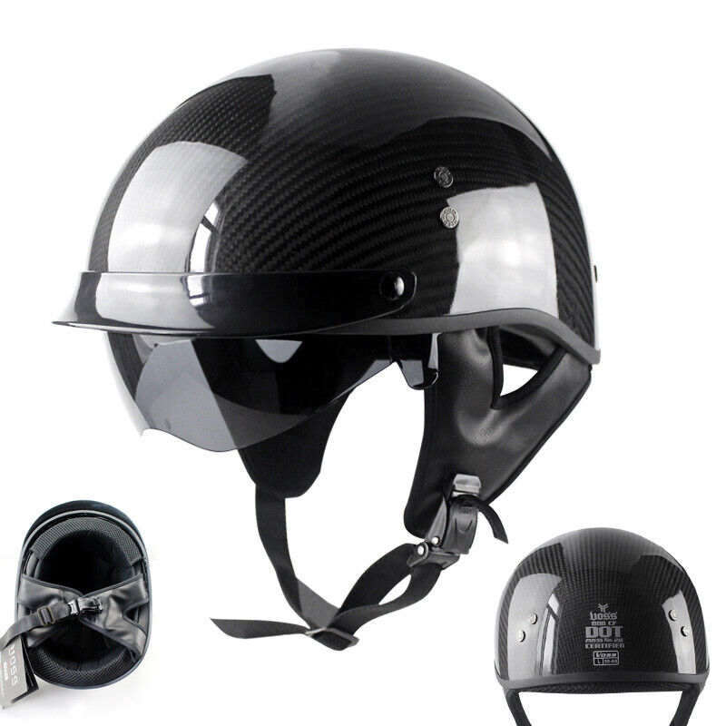 Carbon Fiber Motorcycle Half Helmet Men Women Gift Retro Motorcycle Helmet