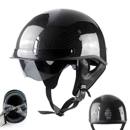Carbon Fiber Motorcycle Half Helmet Men Women Gift Retro Motorcycle Helmet