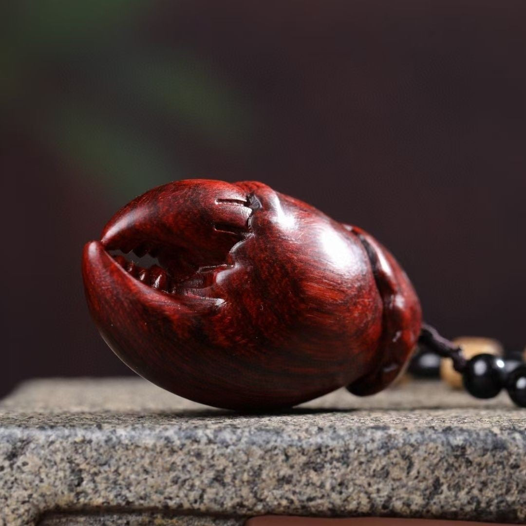 Indian Red Sandalwood Crab Claw Hand Piece 2.76in Wood Craft