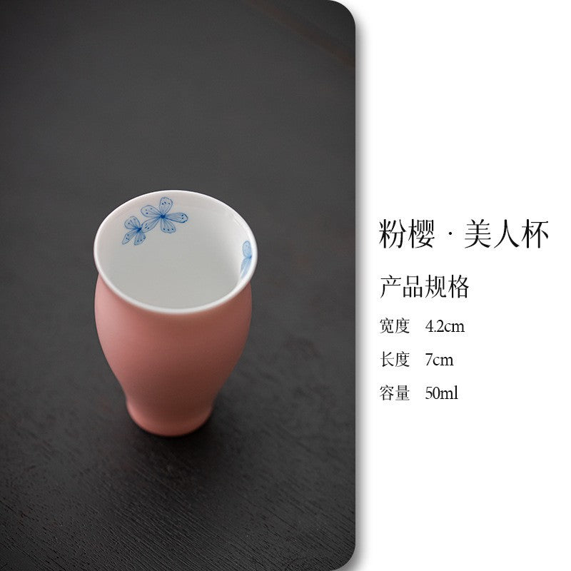 50ml Chinese Ceramic Handpainted Tea Tasting Cup Master Cup Kung Fu Teaware