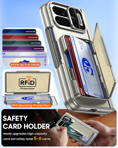 for Google Pixel 10 Pro Fold Case with Card Holder [RFID Blocking] Camera Cover,
