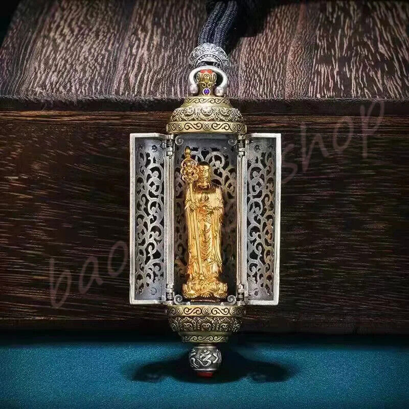 Tibetan Pendan Gawu Box Pendant Double Door Gawu Box of Buddha