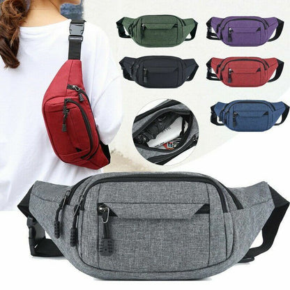 Waist Bag pack Purse Casual Large Phone Belt Bag Pouch Canvas Travel Bags