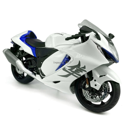 1:9 2023 Suzuki Hayabusa Motorcycle Model Diecast Toys for Boys Gifts Kids White