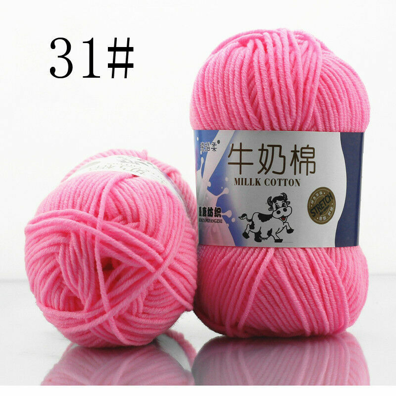 Hot Sale 50g Hand-woven Chunky Yarn Soft Milk Cotton Knitting Baby wool yarn