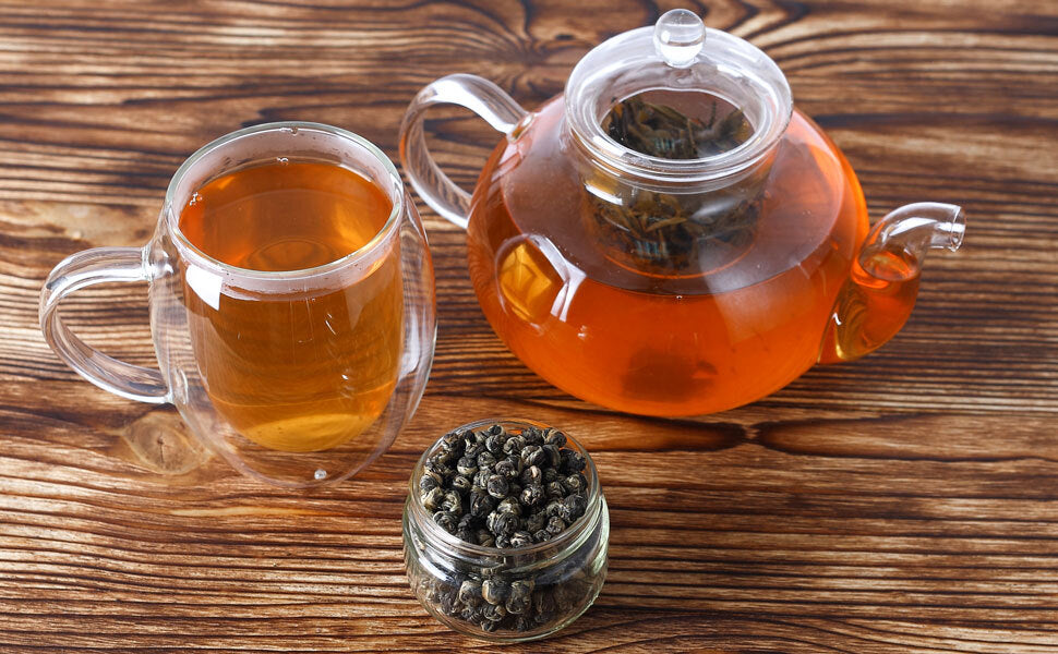 Imperial Jasmine Dragon Pearls Green Tea Loose Leaf - Premium Green Tea 125g