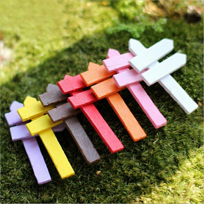 Figurines Mini10 Pcs Wood Crafts Signpost Garden Ornament Resin Crafts Decor