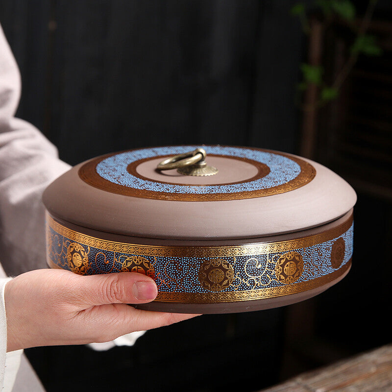 Purple Clay Tea Pot Ceramic Seal Storage Tea Pot Tea Box Tea Storage Box