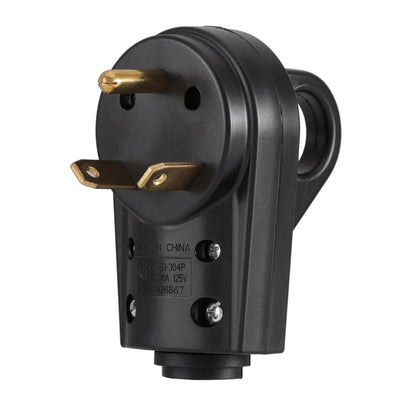 30A RV Replacement Male Plug with Strain Relief & Easy Unplug Handle for Camper