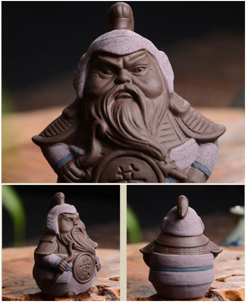 Chinese Handmade Tea Pet Statue Historical Figurine Monk Tea Play Yixing Zisha