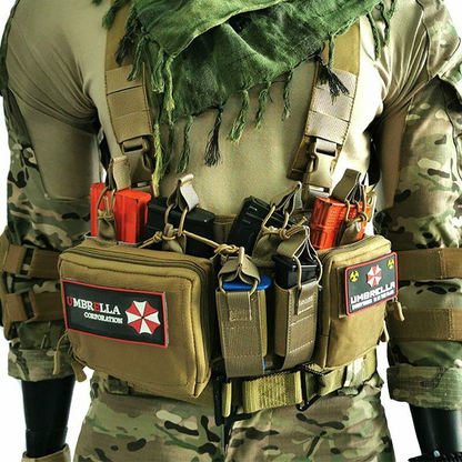 Chest Rig Bag Radio Harness Front Pouch Holster Military Vest Rig Bag Adjustable