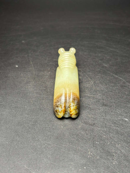 Certified Natural Hetian Jade Hand-carved Exquisite Cicada Statues 31344