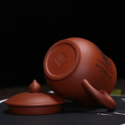 350ml Yixing Purple Clay Handmade Tea Cup with Cover Mug Kungfu Teaware
