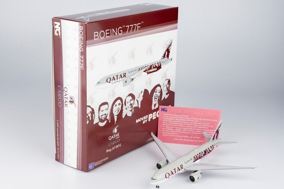 1:400 NG Model QATAR CARGO BOEING 777-200F Aircraft Diecast Plane Airplane Model