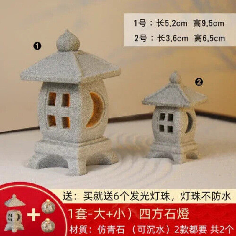 Landscape Fish Tank Micro Japanese Stone Lantern Sand Table Mini Decoration