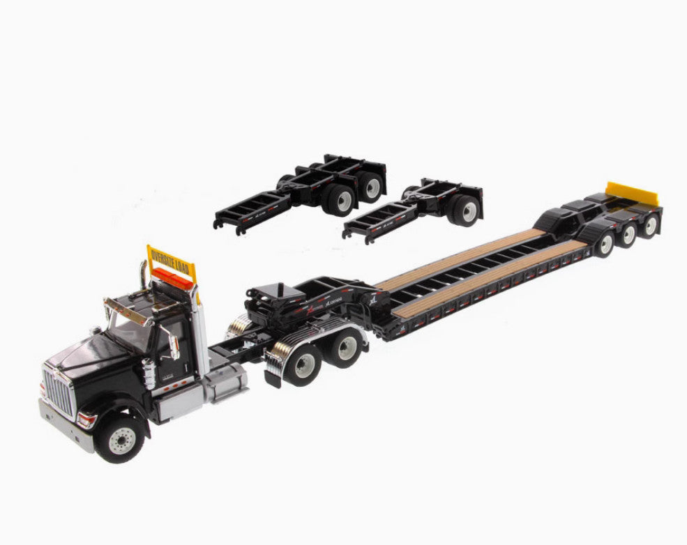 1:50 DM International Trailer Container Tractor Lowboy Trailer Diecast Model