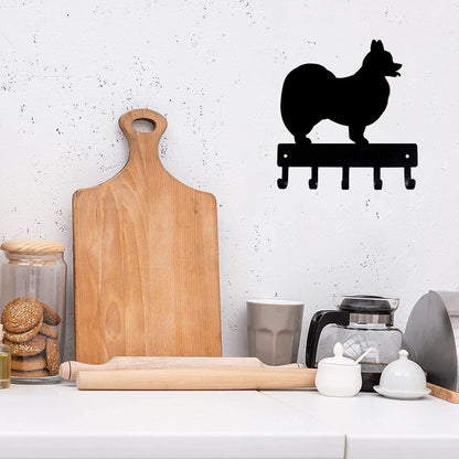 Papillon Dog - Key Hooks & Keychain Holder - 6 inch Wide Metal Wall Art