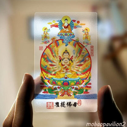10pc Zhunti Buddha Mother Transparent Plastic Card Thangka Amulet Foka