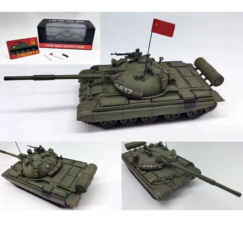 1/72 Scale Homemade Soviet T62BDD Main Battle Tank Far East Green Finished Model