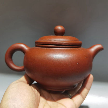 vintage chinese yixing purple clay teapot zisha ceremony carving collectible art