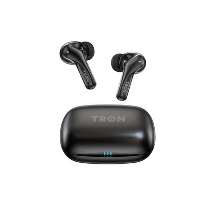 TRON Earbuds with -52dB Hybrid Active Noise Cancelling-6-Mic ENC