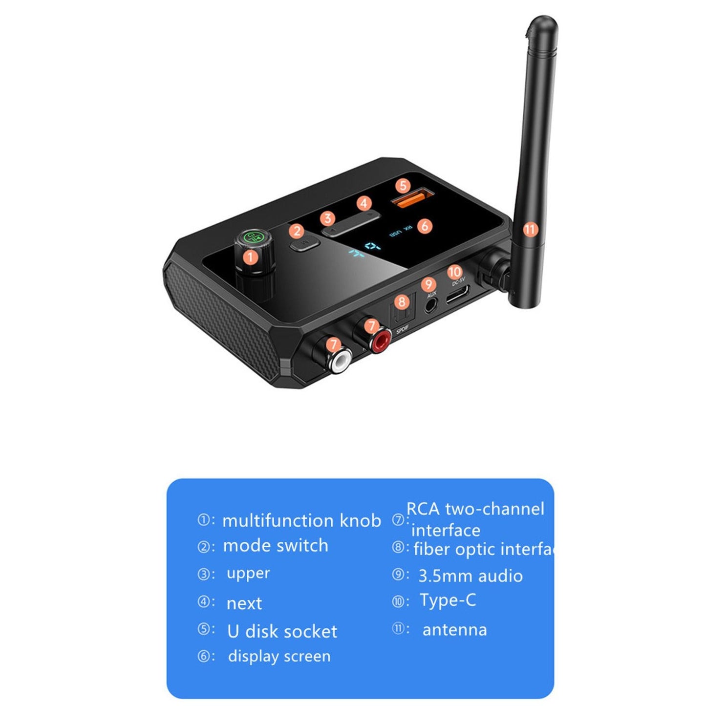 BBluetooth Audio Music Wireless Receiver 3.5mm AUX Home Car Handsfree Adapter