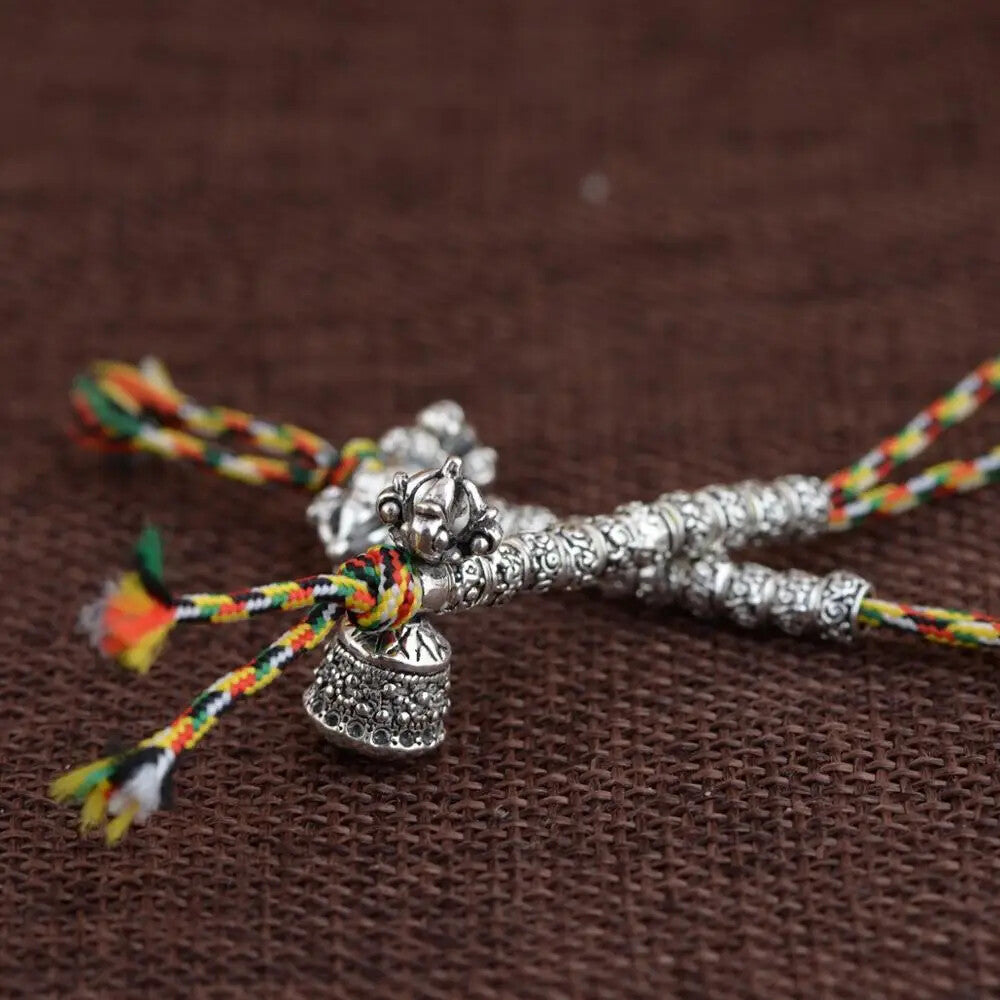 925 Silver New Tibetan Mala's Dorje Bell Charms Sterling Buddhist Prayer Beads