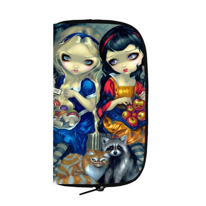 Cartoon Gothic Wallets Cute Purse Clutch Bag Phone Holder Ladies Coin Bags Long