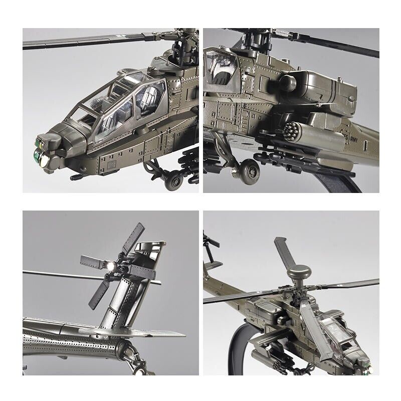 1:64 America AH-64 Apache Utility Military Helicopter Diecast Model Toys Gift