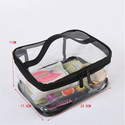 1pc Traveling PVC Cosmetic Bags Transparent Clear Makeup Bags Tote Handbags Case
