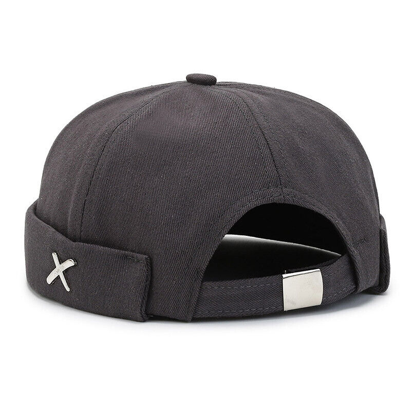 Men's Retro Brimless Hat Skull cap Sailor Cap Beanie Rolled Cuff Adjustable*