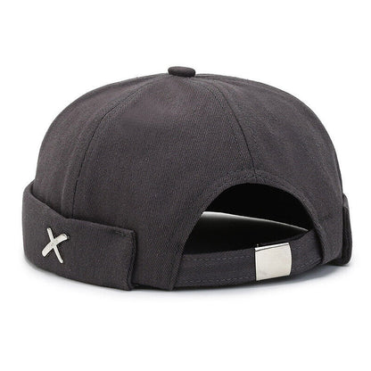 Men's Retro Brimless Hat Skull cap Sailor Cap Beanie Rolled Cuff Adjustable*