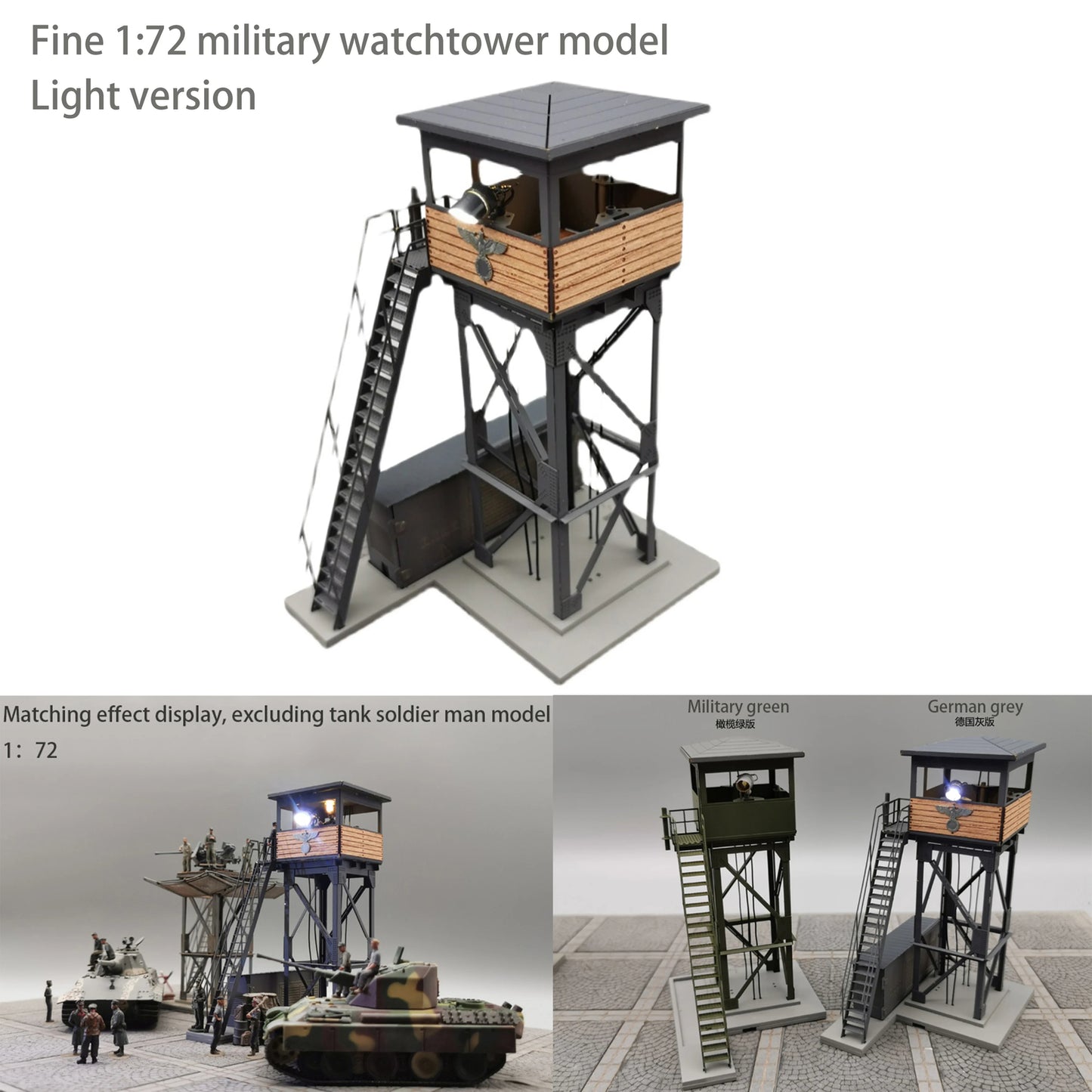 1:72 German Military Watchtower Model Military Scenario Module Alloy Finished