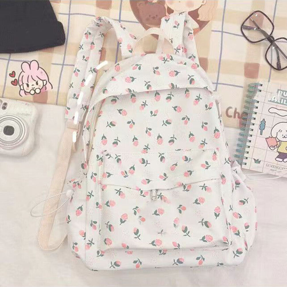 Travel Bag Sports Bag Female Bag Girls School Bag Backpack Cute Ins Floral