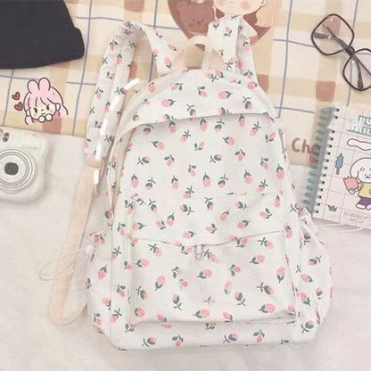 Travel Bag Sports Bag Female Bag Girls School Bag Backpack Cute Ins Floral