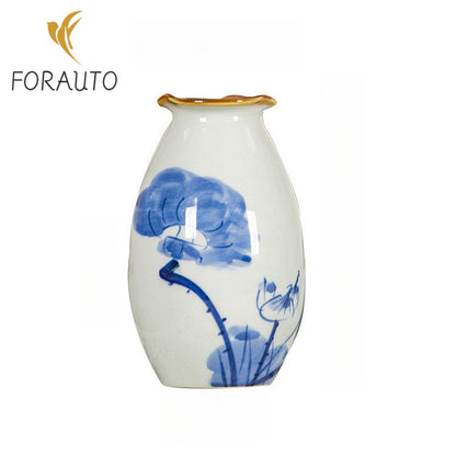 14Cm ancient vase hand-painted ceramic blue and white porcelain ornaments -