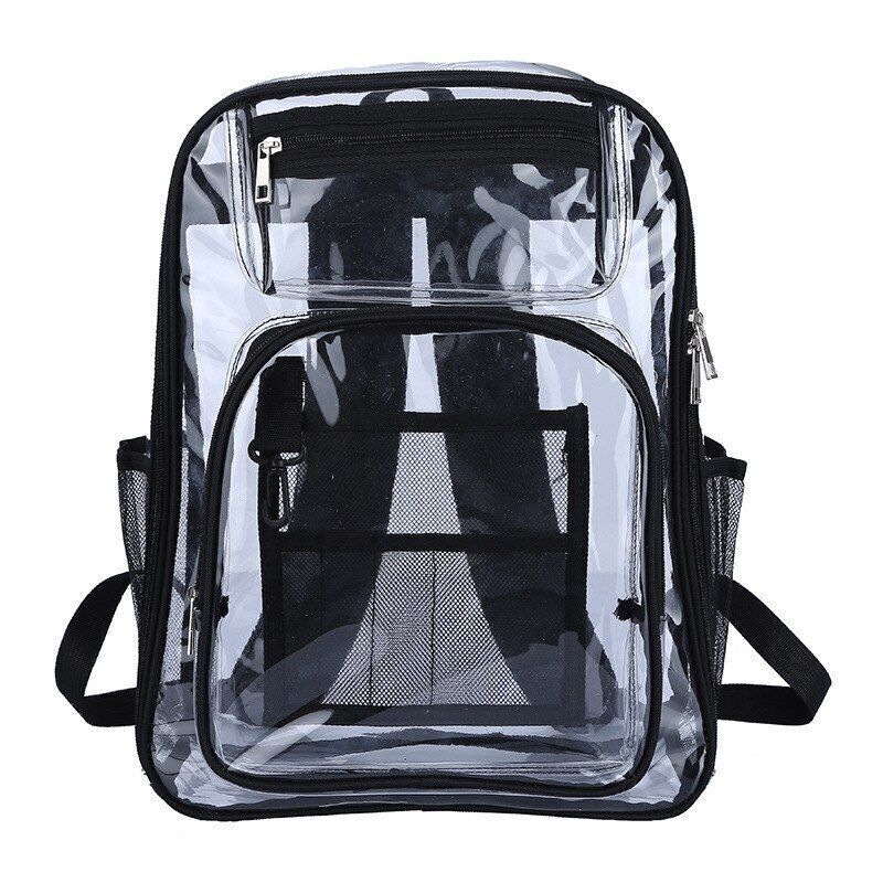 PVC Transparent School Bag Men Through Backpacks Large Backpack Travel Back Bags