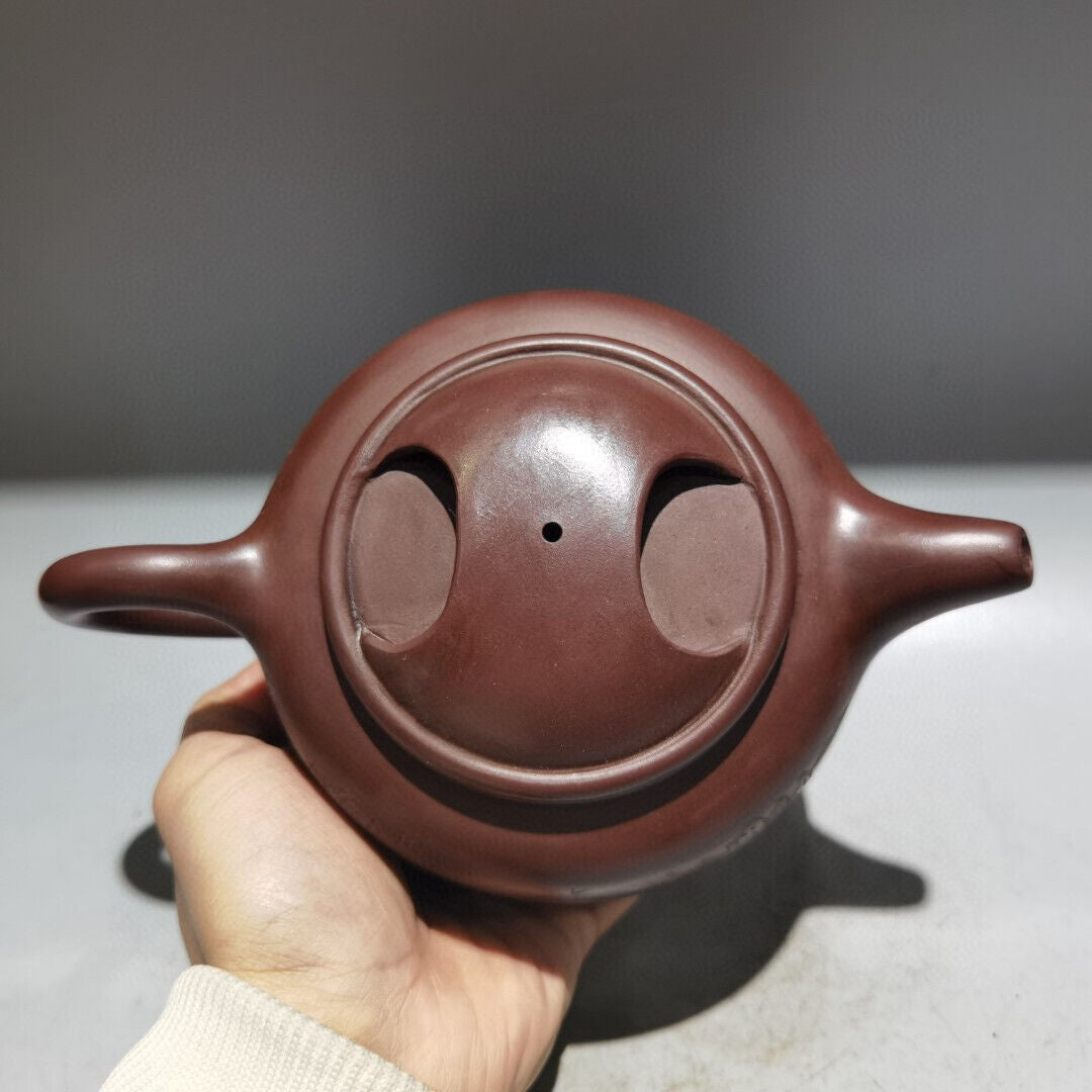 Chinese Yixing Zisha Clay Handmade Exquisite Teapot（牛盖石瓢壶 底款：顾景舟）