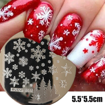 Nail Art Tools Stamping Stainless Steel Designs Shiny Pattern Stencils 5.5x5.5cm