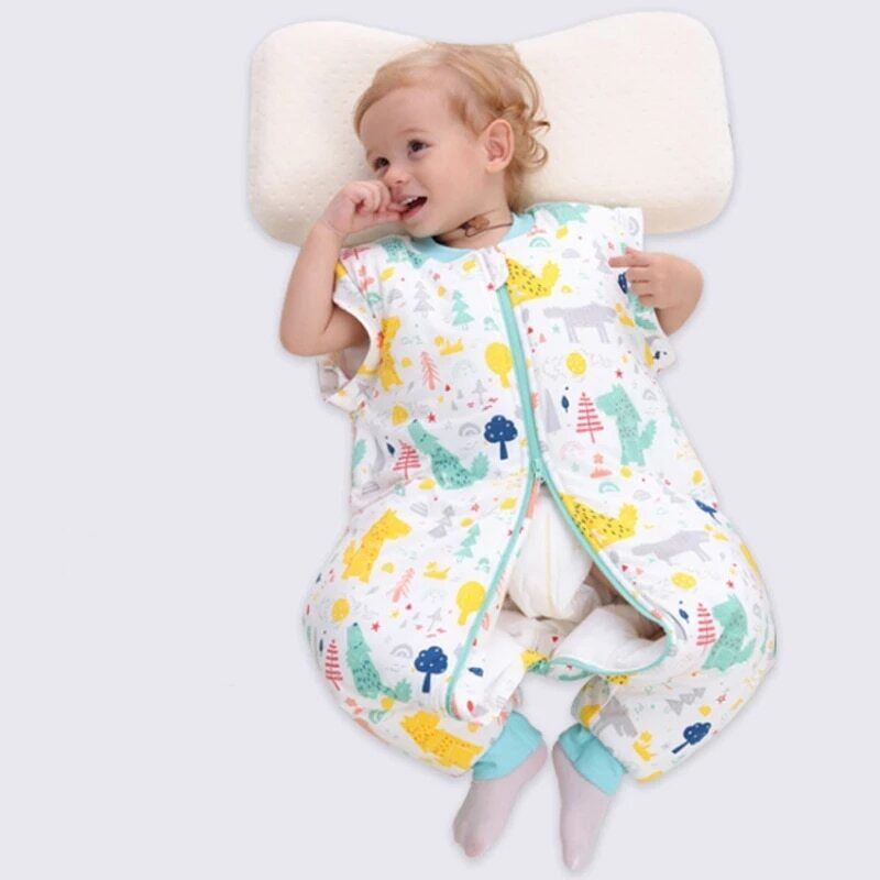 Cotton Sleeping Bag Long Sleeve Split Leg Baby Cloth Fit 0~6 Year Baby