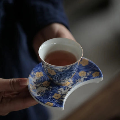Enamel Teacups Hand Made Ceramic Tea Cup Chinese Tea Set Cup and Saucer