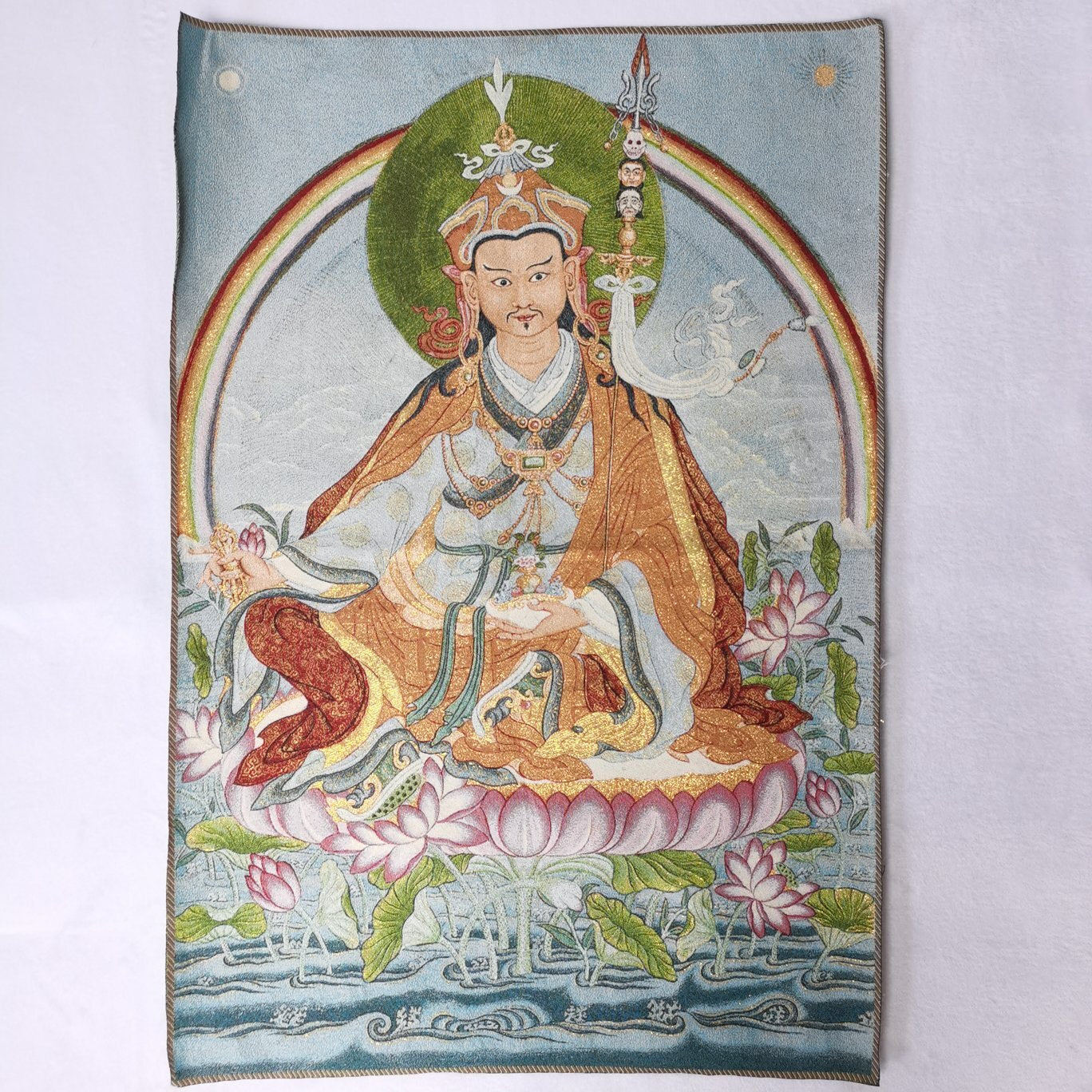36" Tibet Tibetan Cloth Silk Guru Rinpoche Padmasambhava Tangka Thangka Mural 21