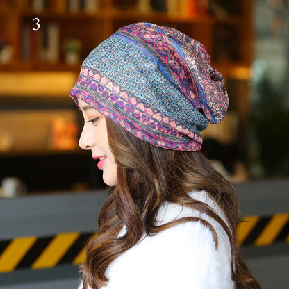 Women's Turban Cap Spring and Summer Outdoor Hat Breathable Pullover Cap Thin