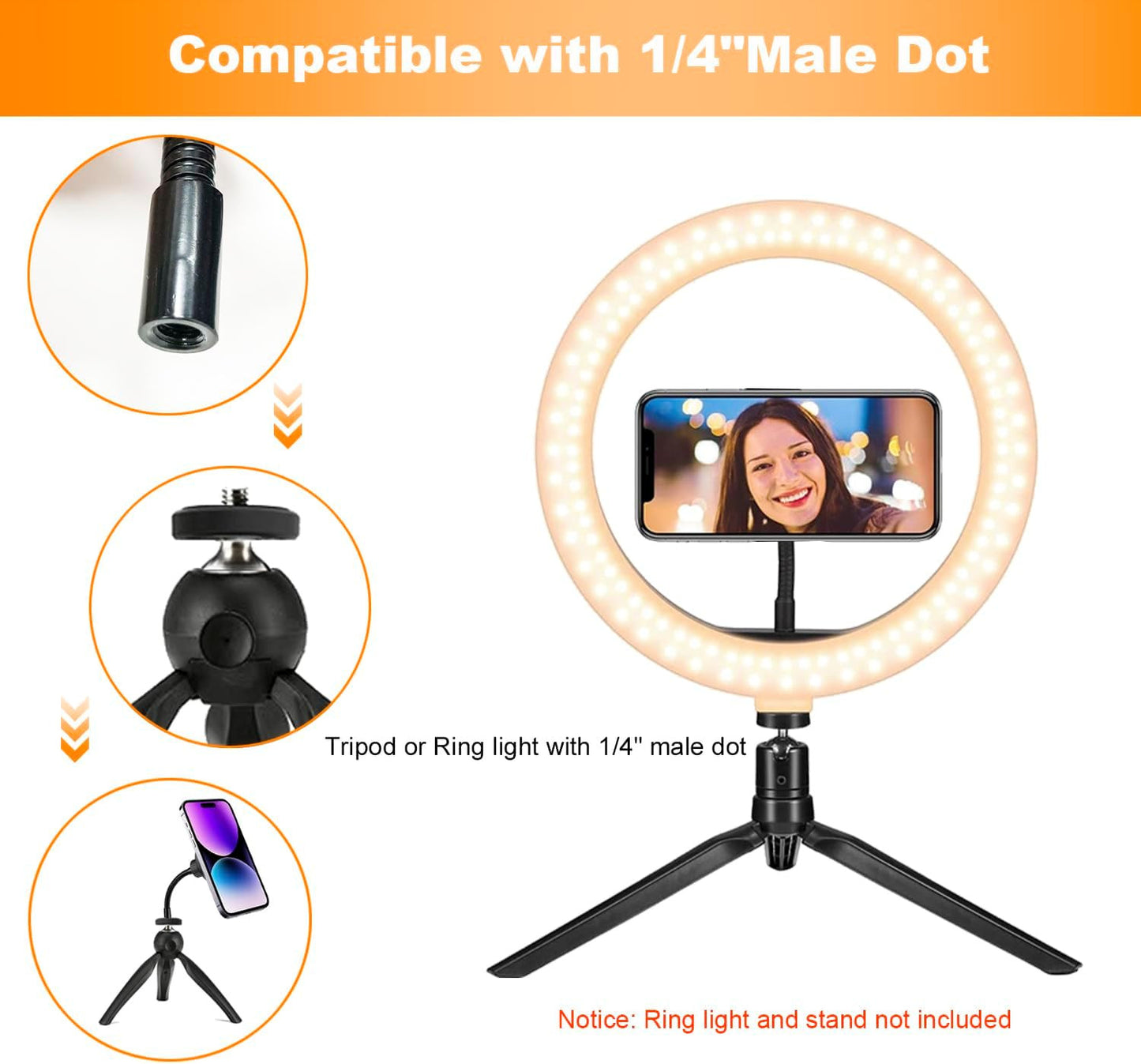 Ring Light Phone Holder Attachment, Strong Magnetic Phone Holder for Ring Light
